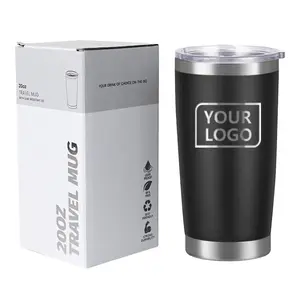 Benutzer definiertes Logo yetys pulver beschichteter normaler Edelstahl becher pulver beschichteter doppelwandiger Kaffee 20 Unzen Reise auto becher Becher