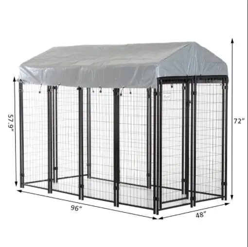 Zware Modulaire 6X10 Buiten Gelaste Metalen Gaas Extra Grote Buitenshuis Huisdier Kooi Hondenkennels En Run Te Koop