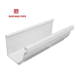 China Supplier 5.2 inch pvc rain gutter system prices pipe fittings plastic gutters roofing Pipe material