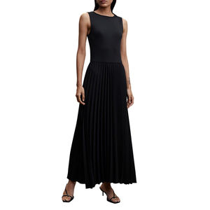 <span class=keywords><strong>Pull</strong></span> en tricot personnalisé jupe plissée vêtements d'été Maxi <span class=keywords><strong>robe</strong></span> licou <span class=keywords><strong>noir</strong></span> côtes tricot col rond sans manches femmes <span class=keywords><strong>robe</strong></span> <span class=keywords><strong>pull</strong></span> - Product Image 1