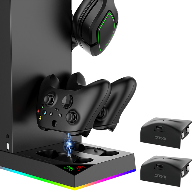 Charging Station With 10 Games Storage for XB Series X ,Dual Charger With Led Charge Indicator for Xbox Controller