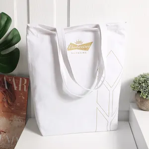 Custom Pure Bleach White Promotional Canvas Tote Bag