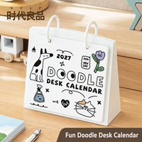 Calendrier de bureau Doodle 2027 avec reliure à anneaux, pages intérieures remplaçables, calendrier numérique pour la maison, le bureau et l'enregistrement des dates