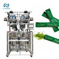 Machine d'emballage de sachets de poudre de thé vert matcha, de poudre de boisson, 10g 20g, contrôlée par système PLC et servomoteur haute vitesse