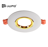 Spot encastré fixe GUPO GU5.3 MR16 GU10, extérieur blanc avec réflecteur en cuivre pour module de projecteur