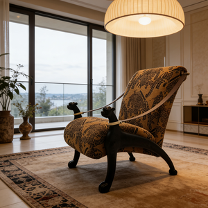 <span class=keywords><strong>Fauteuil</strong></span> d'appoint de luxe moderne à imprimé léopard, chaise individuelle rembourrée à motif animalier, meuble en forme de panthère pour salon - Product Image 4