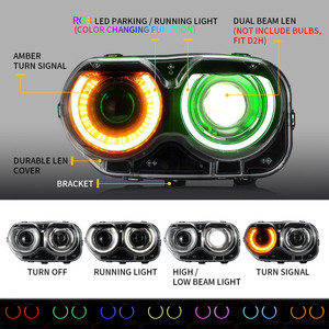 Vland ไฟหน้า LED สี RGB DRL สำหรับดอดจ์ชาเลนเจอร์2015 2016 2017 2018 <span class=keywords><strong>2019</strong></span> 2020 2021 2022 2024 2023 - Product Image 2