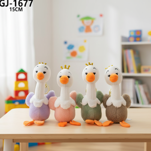 Portachiavi in peluche a forma di anatra GJ-1677 15CM, giocattolo da appendere a tema cartone animato, regalo per bambini - Product Image 3