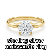 Bague de fiançailles simple en argent sterling 925 avec moissanite VVS1, bague de mariage pour femme, bijoux d'anniversaire de mariage