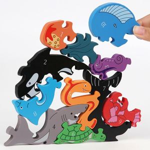 Juego de Pensamiento Lógico de Madera, Números, Transporte, Animales, Bloques Educativos, Tablero de Clavijas, Rompecabezas 3D - Product Image 5