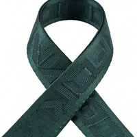 Porte-clés promotionnel en tissu polyester écologique brodé avec logo personnalisé, accessoires en acier inoxydable, cordon de poignet