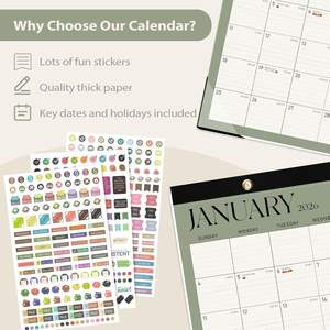 Calendario da tavolo 2026, grande calendario mensile da scrivania/da parete (Gennaio 2026 - Giugno) Agenda scolastica 2027) 17'' x 12'' per insegnanti - Product Image 1