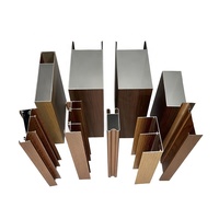 Profils en aluminium extrudé pour murs-rideaux, profilés en aluminium pour la décoration, tube carré en aluminium grain de bois 6063, profilés en aluminium pour persiennes