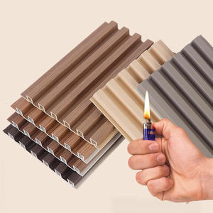 Waterproof Fireproof WPC Wall Panel Slatted Geometric Design for Kitchen Commerce &amp; <strong>Hall</strong> <strong>Interior</strong> Decoration Factory Direct Sale - Product Image 5