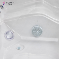 VS-098D Baignoire d'angle combinée avec jacuzzi pour 2 à 3 personnes, baignoire à remous intelligente