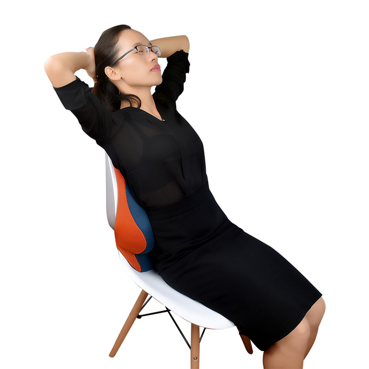 Поддержка поясницы, сетка для спинки с массажными шариками, универсальная надувная поддержка поясницы, автомобильное сиденье