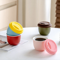 MSH nordique moderne mignon Logo personnalisé café expresso café lait thé en céramique mini petites tasses de voyage avec couvercles en silicone