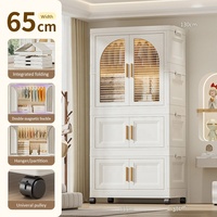 Installation rapide tout-petits commode placard porte ouverte PP bébé vivant jouet en plastique armoire de rangement pliante