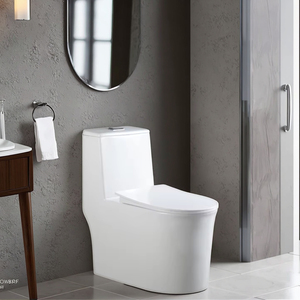 WC monobloc de luxe moderne blanc en céramique, à chasse d'eau par siphon, résistant au gel, à double chasse, écologique, à poser au sol, haut de gamme pour salle de bain - Product Image 4