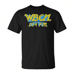 Wbcn T-Shirt 104 Fm Radio Logo T-shirt promotionnel unisexe en coton noir - Product Image 2