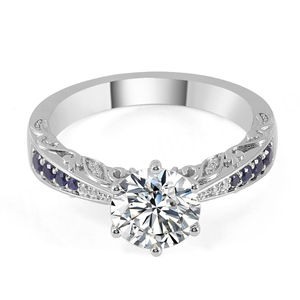 Bague personnalisée par le fabricant, or massif 10K 14K 18K, diamant VVS, moissanite taille ronde, bague de fiançailles et de mariage pour femmes et hommes - Product Image 3