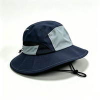 Chapeau de pêche unisexe UPF50+ à large bord, séchage rapide, respirant, en maille, pour activités de plein air, protection solaire, coupe-vent, avec sangle mentonnière, décontracté, pour le quotidien