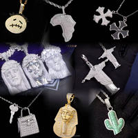 Pendentif en argent sterling 925 plaqué or blanc avec diamant moissanite VVS, livraison rapide, pour collier, bijoux