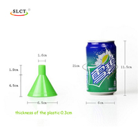 Entonnoir de remplissage triangulaire en plastique PP de qualité alimentaire ZFA-780, écologique, avec gaufrage, mini vert, pour usage en cuisine