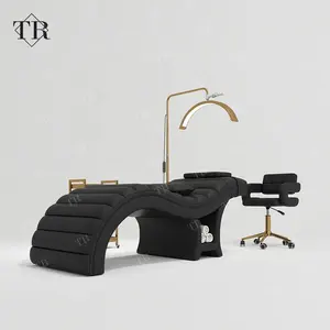 Turri 2024 Unique Leather Velvet Lashes Lash Eyelash Eyebrow Bed for Facial Beauty Salon Black Unique Design Metal Modern