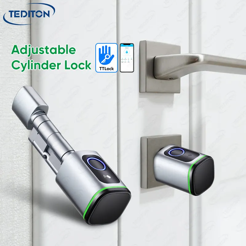 Tediton High Security Euro Standard Electronic Fingerprint Smart Door Cylinder Lock with TTlock App