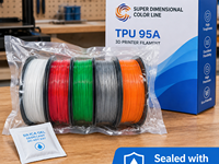 Filamen TPU 95A Fleksibel 1.75mm 1kg Yiqiu3D Filamen Printer 3D Daya Pantul Tinggi untuk Seal dan Peredam Bambu Lab