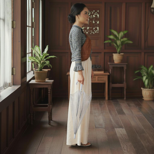 Tendance Viral Raya 2025 : Robe de soirée maxi formelle et modeste, style Baju Kurung, en crêpe Cey, écologique, avec smocks, drapages et dentelle, sans repassage - Product Image 2