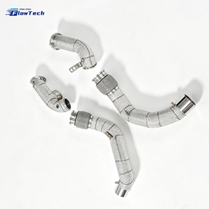 Tubería de Escape FlowTech para BMW M8 F91 F92 93F Competition S63 4.4T V8 Twin Turbo SS304, Versión de Alto Flujo con Fijación Directa - Product Image 2