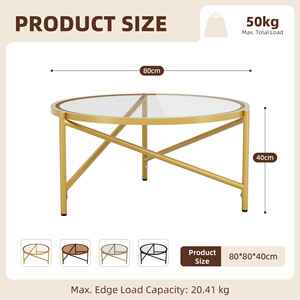 Mesa de Centro Moderna de Madera con Estructura de Madera y Soporte Cruzado Estable, Fácil de Montar, para Sala de Estar u Oficina - Product Image 6