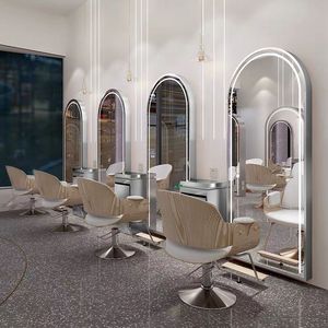 Montaggio a parete barbiere stazione <span class=keywords><strong>parrucchiere</strong></span> specchio led hair station salone mobili - Product Image 1