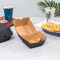 Scatole per Hamburger Personalizzate in Cartone Ondulato, Imballaggio in Carta per Fast Food, Contenitore Usa e Getta Robusto per Asporto