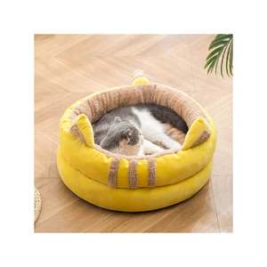 Niedliche Katze geschlossenes Schlafs ofa mit Plüsch Ball Tart-förmigen Polyester Interactive <span class=keywords><strong>Pet</strong></span> <span class=keywords><strong>Dog</strong></span> und Cat Bed Toy - Product Image 2