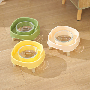 Pet <b>cat</b> bowl, <b>cat</b> food bowl, Pipi Tao original boxed <b>sofa</b> glass high-legged leak-proof single bowl <b>cat</b> supplies eating - Product Image 3