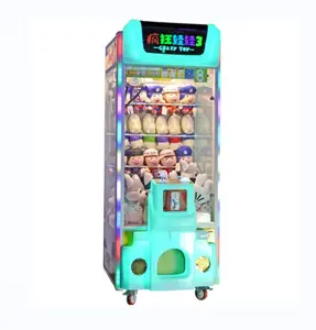 Coin Operated Claw Machine Crazy Toy 3 Small Plush Multi-function Coin Accept Toy Arcade Claw Crane Machine Manufacturer