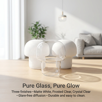 Abat-jour en verre soufflé à la main de style rustique européen, en forme de champignon, pour lampe de chevet de chambre ou bureau, abat-jour de remplacement