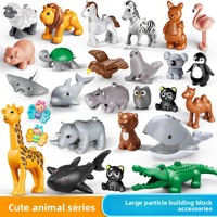 Blocs de construction en plastique ABS très demandés, série Océan, Ferme, Dessins animés, Zoo, accessoires et pièces détachées en vrac pour l'assemblage en masse des enfants