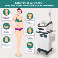 Appareil de liposuccion Vaser, laser diode 980 nm, machine de remodelage corporel, lipolyse, endolaser, lifting du visage