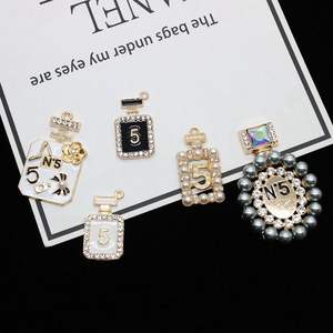 ขวดน้ำหอมไข่มุกโลหะแบบดิจิตอล5ชิ้นเสน่ห์ของตกแต่งเคสมือถือแบบโซ่ห้อยระย้าอุปกรณ์งานฝีมือแบบทำมือ - Product Image 3