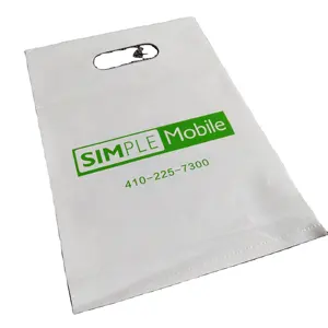 Plástico Biodegradável Compostável Die Cut Carry Sacos De Compras Para Roupas Personalizado Próprio Logotipo