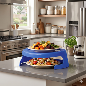 BPA Free Dual Microwave <b>Plate</b> Stacker With 2 Tier Microwave <b>Rack</b> Space Saving Microwave Food Organizer for Kitchen - Product Image 3