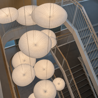JYLIGHTING Grand Lustre Moderne Artistique Personnalisé pour Décoration Intérieure, Lustre en Tissu pour Hall d'Hôtel et Salle d'Exposition à Plafond Haut