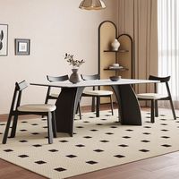 Ensemble de table à manger minimaliste nordique avec chaises en bois de noyer, 6 places, meubles modernes pour la salle à manger, table à manger