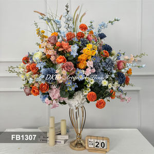 Roses artificielles en soie DKB, pivoines, hortensias, gypsophiles, centres de table pour mariage, décorations de table, boules de fleurs en gros - Product Image 3