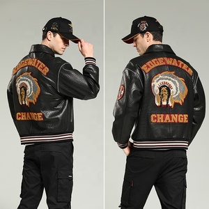 2023 giacca di pelle di mucca in vera pelle Bomber da uomo in pelle <span class=keywords><strong>aviator</strong></span> - Product Image 3