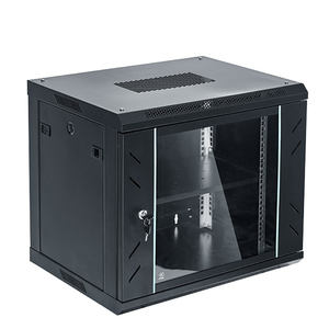 خزانة شبكات للتثبيت على الحائط، رف خادم قائم على الأرض مع باب زجاجي قابل للقفل، رف قابل للتعديل من الفولاذ SPCC لمعدات المراقبة - Product Image 1